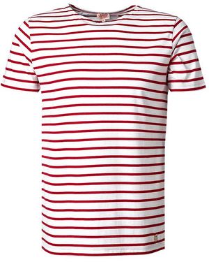Armor Lux Herren T-Shirt Gestreift - Rot