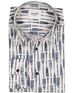 Joop! Herren Hemd Gemustert - Blau