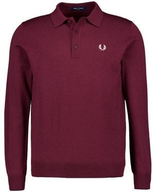 Fred Perry Herren Pullover Unifarben - Rot