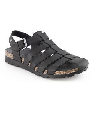Panama Jack Herren Sandalen Glattleder - Schwarz