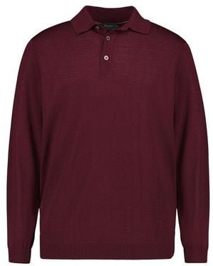 Maerz Herren Pullover Merinowolle Unifarben - Rot