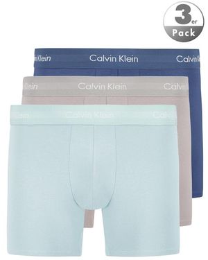 Calvin Klein Herren Trunks Blau,Grau Baumwolle & Mix Unifarben
