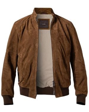 Windsor. Herren Lederjacke Ziegenvelours Unifarben - Braun