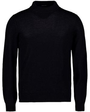 Strellson Herren Pullover Merinowolle Unifarben - Blau