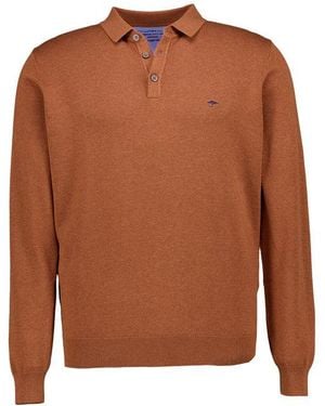 Fynch-Hatton Herren Pullover Braun, Cognac Unifarben