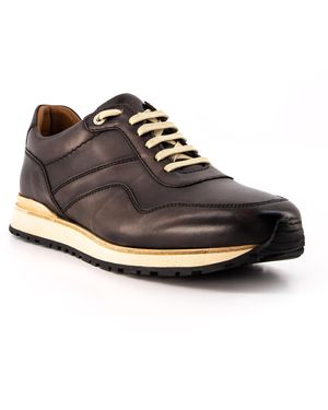 Lottusse Herren Sneaker Glattleder - Schwarz