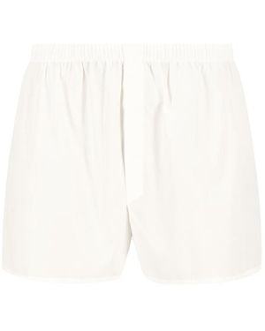 Sunspel Herren Boxershorts Reine Baumwolle Unifarben - Weiß