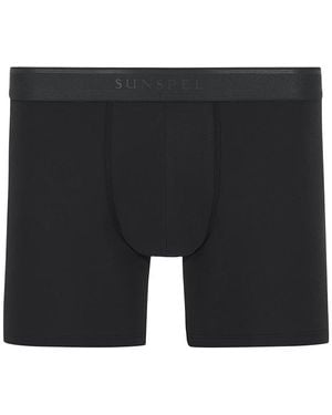 Sunspel Herren Trunk Baumwolle & Mix Unifarben - Schwarz