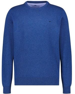 Fynch-Hatton Herren Pullover Unifarben - Blau