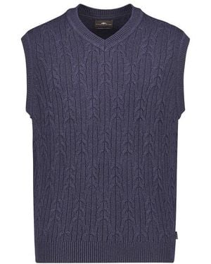 Fynch-Hatton Herren Pullover Unifarben - Blau