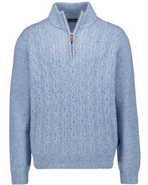 Fynch-Hatton Herren Troyer Wolle Meliert - Blau