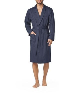 Novila Herren Hausmantel Gemustert - Blau