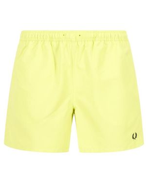 Fred Perry Herren Badeshorts Unifarben - Gelb