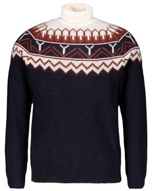 Hechter Paris Herren Rollkragenpullover Norweger - Blau