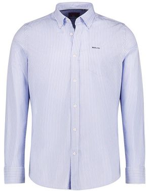 Nza Herren Hemd Baumwoll-Stretch - Blau