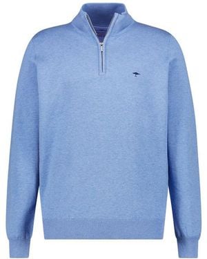 Fynch-Hatton Herren Pullover Unifarben - Blau
