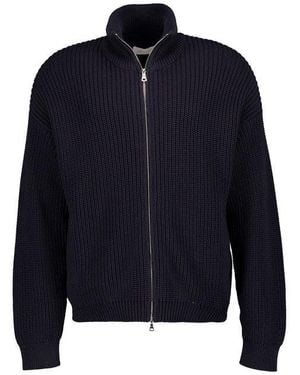 Juvia Herren Strickjacke Baumwolle Unifarben - Blau