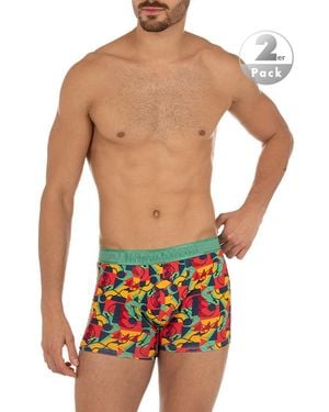 Bruno Banani Herren Unterwäsche Grün, Baumwolle & Mix Gemustert,Unifarben,Geprintet - Blau