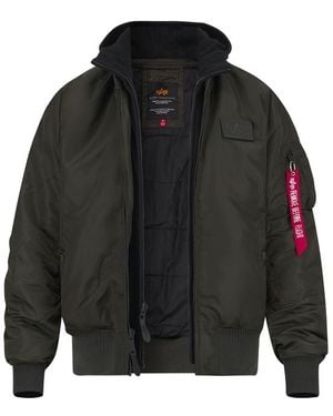 Alpha Industries Herren Blouson Unifarben Slim Fit - Schwarz