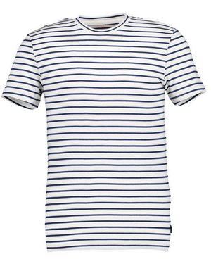 Mustang Herren T-Shirt Blau,Weiß Gestreift