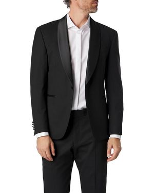 Strellson Herren Smoking-Sakko Woll-Stretch Slim Fit - Schwarz