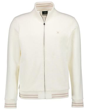 Hackett Herren Sweatjacke Unifarben Classic Fit - Weiß