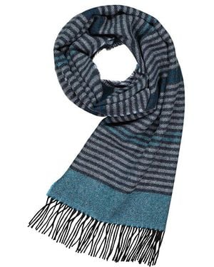 Eagle Herren Schal Schur-Wolle Gestreift - Blau