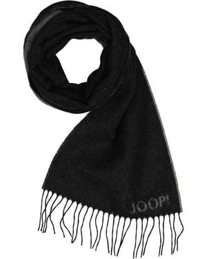 Joop! Herren Schals Blau,Grau Woll-Stoff - Schwarz