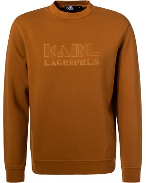Karl Lagerfeld Herren Sweatshirt Logo Und Motiv - Braun