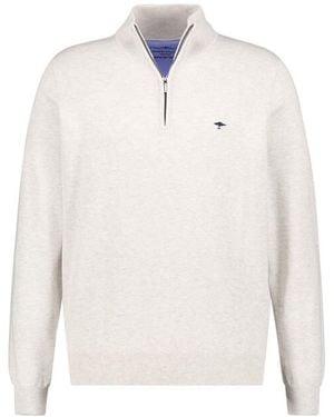 Fynch-Hatton Herren Pullover Unifarben - Weiß