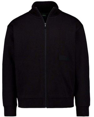 BOSS Herren Pullover Unifarben - Schwarz