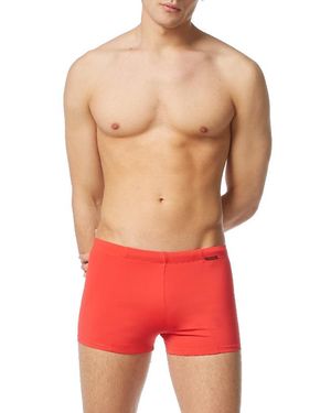 Bruno Banani Herren Badetrunk Unifarben - Rot