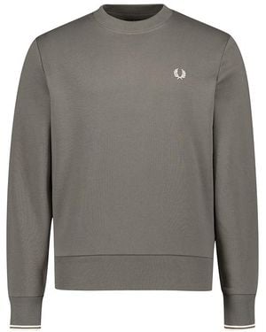 Fred Perry Herren Sweatshirt Unifarben - Grau