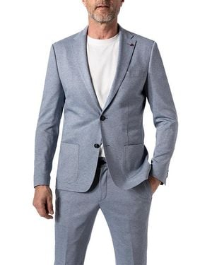 Roy Robson Herren Sakko Jersey Meliert Slim Fit - Blau