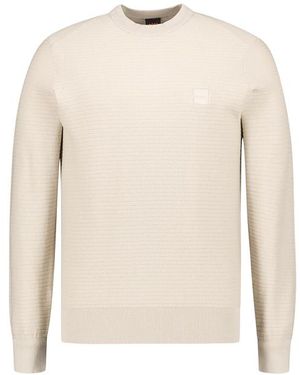 BOSS Herren Pullover Unifarben - Natur