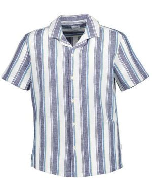 Mustang Herren Hemden Gestreift - Blau