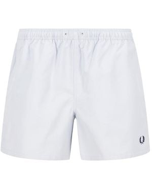 Fred Perry Herren Badeshorts Unifarben - Weiß