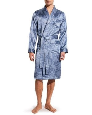 Zimmerli of Switzerland Herren Morgenmantel Gemustert - Blau