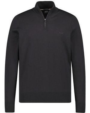 BOSS Herren Troyer Unifarben - Blau
