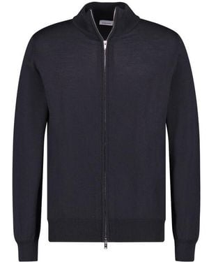 Seidensticker Herren Pullover Wolle Unifarben - Blau