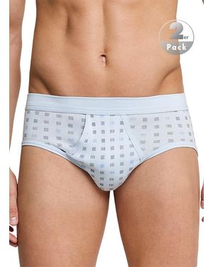 Schiesser Herren Unterwäsche Baumwolle Gemustert - Blau