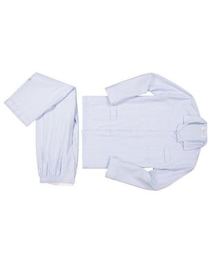 Novila Herren Pyjama Gestreift - Weiß
