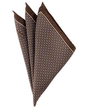 Eton Herren Einstecktuch Gemustert - Braun