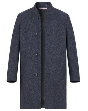 Bugatti Herren Mantel Unifarben - Blau