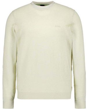 BOSS Herren Pullover Unifarben - Weiß