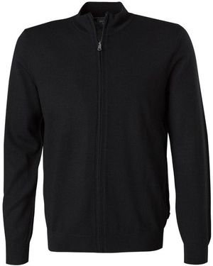 Olymp Herren Cardigan Unifarben - Schwarz