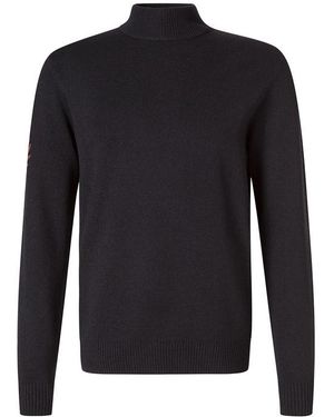Fred Perry Herren Stehkragenpullover Wolle Unifarben - Blau