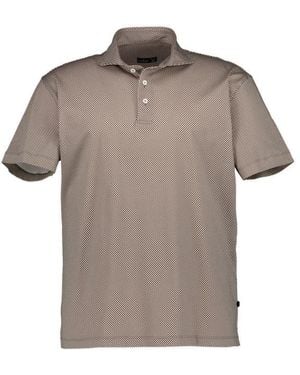 Van Laack Herren Polo-Shirt Gemustert - Grau