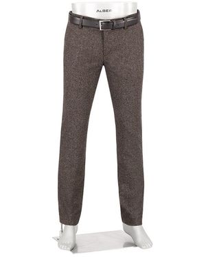 ALBERTO Herren Hosen Wolle-Seide - Grau