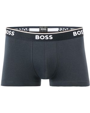 BOSS Herren Trunks Baumwolle & Mix Unifarben - Schwarz